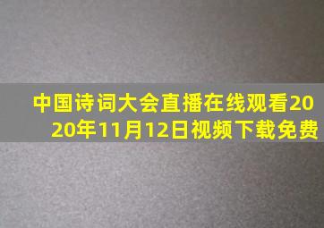 中国诗词大会直播在线观看2020年11月12日视频下载免费