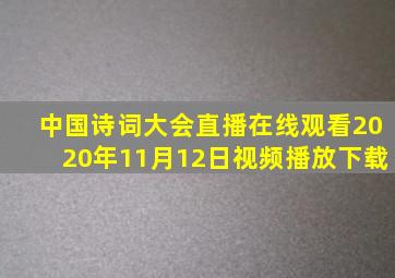 中国诗词大会直播在线观看2020年11月12日视频播放下载