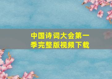 中国诗词大会第一季完整版视频下载