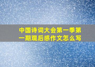 中国诗词大会第一季第一期观后感作文怎么写