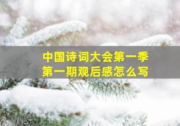 中国诗词大会第一季第一期观后感怎么写