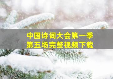 中国诗词大会第一季第五场完整视频下载