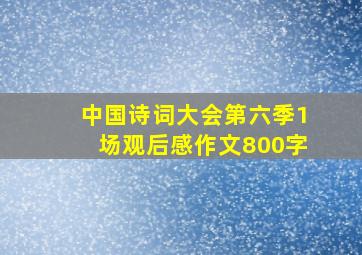 中国诗词大会第六季1场观后感作文800字