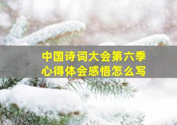 中国诗词大会第六季心得体会感悟怎么写