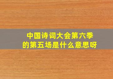 中国诗词大会第六季的第五场是什么意思呀