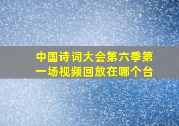 中国诗词大会第六季第一场视频回放在哪个台