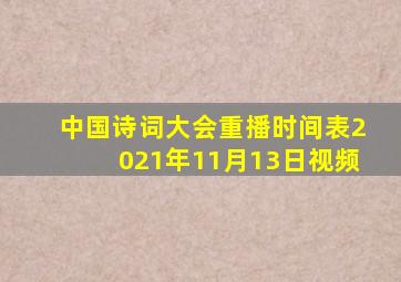 中国诗词大会重播时间表2021年11月13日视频