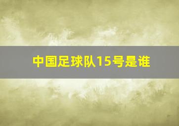 中国足球队15号是谁