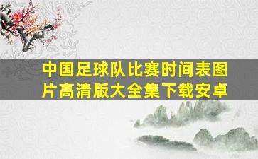 中国足球队比赛时间表图片高清版大全集下载安卓