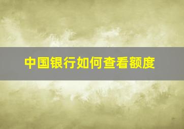 中国银行如何查看额度