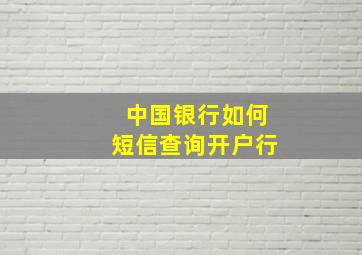 中国银行如何短信查询开户行