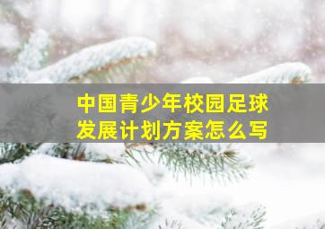 中国青少年校园足球发展计划方案怎么写