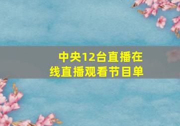 中央12台直播在线直播观看节目单