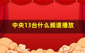 中央13台什么频道播放