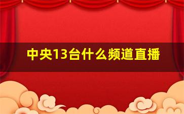 中央13台什么频道直播