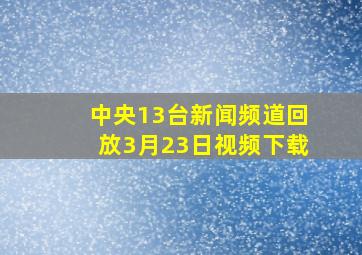 中央13台新闻频道回放3月23日视频下载