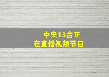 中央13台正在直播视频节目