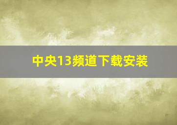 中央13频道下载安装