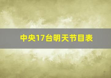 中央17台明天节目表