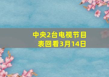 中央2台电视节目表回看3月14日