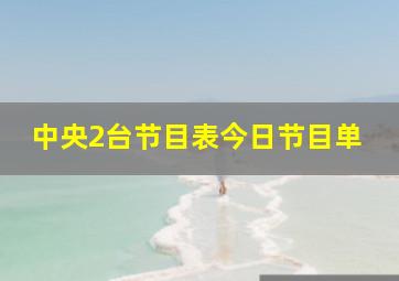 中央2台节目表今日节目单