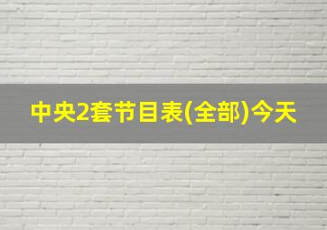 中央2套节目表(全部)今天