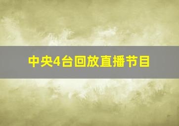 中央4台回放直播节目