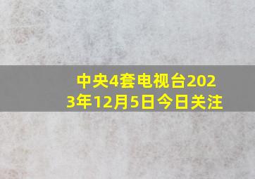 中央4套电视台2023年12月5日今日关注