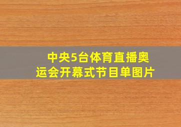 中央5台体育直播奥运会开幕式节目单图片