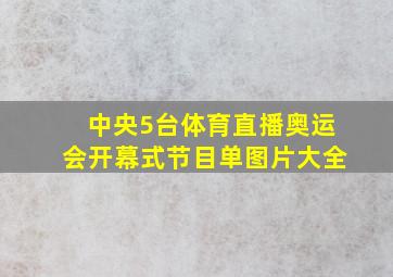 中央5台体育直播奥运会开幕式节目单图片大全