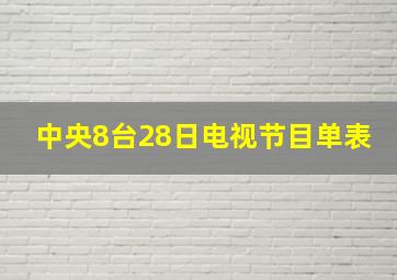 中央8台28日电视节目单表