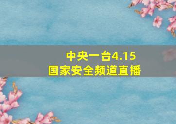 中央一台4.15国家安全频道直播