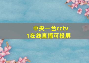 中央一台cctv1在线直播可投屏