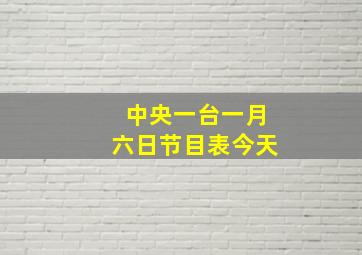 中央一台一月六日节目表今天