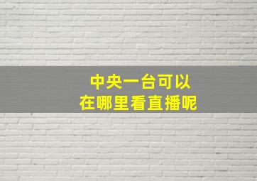 中央一台可以在哪里看直播呢