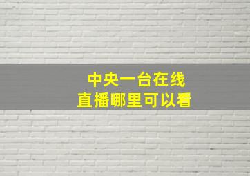 中央一台在线直播哪里可以看