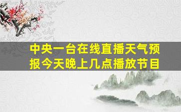 中央一台在线直播天气预报今天晚上几点播放节目