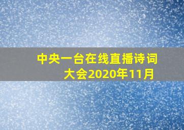 中央一台在线直播诗词大会2020年11月