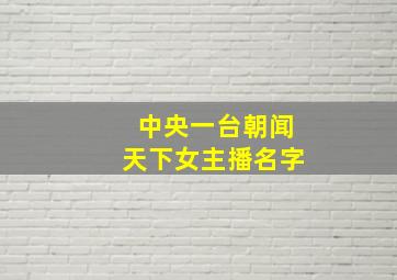 中央一台朝闻天下女主播名字