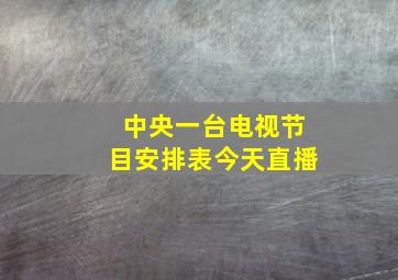 中央一台电视节目安排表今天直播