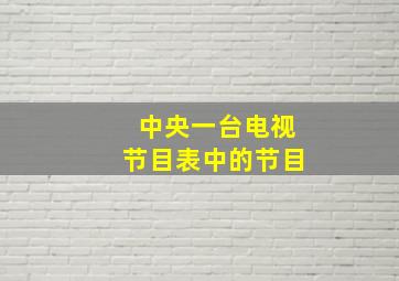 中央一台电视节目表中的节目