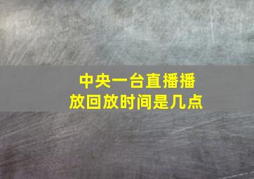 中央一台直播播放回放时间是几点