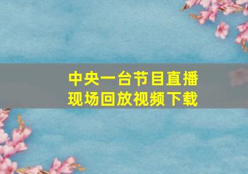 中央一台节目直播现场回放视频下载