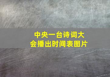 中央一台诗词大会播出时间表图片