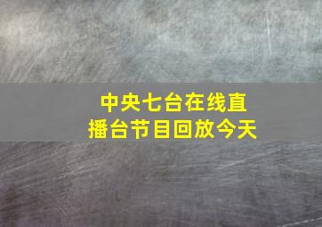 中央七台在线直播台节目回放今天