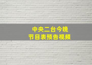 中央二台今晚节目表预告视频