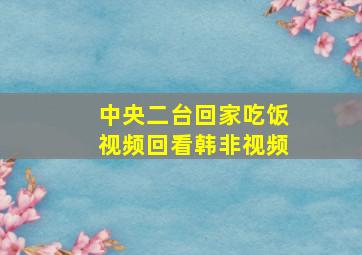 中央二台回家吃饭视频回看韩非视频