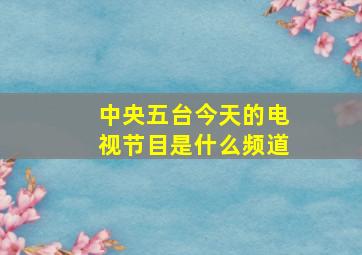 中央五台今天的电视节目是什么频道