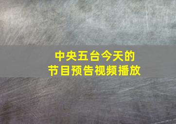 中央五台今天的节目预告视频播放