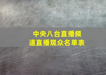 中央八台直播频道直播观众名单表